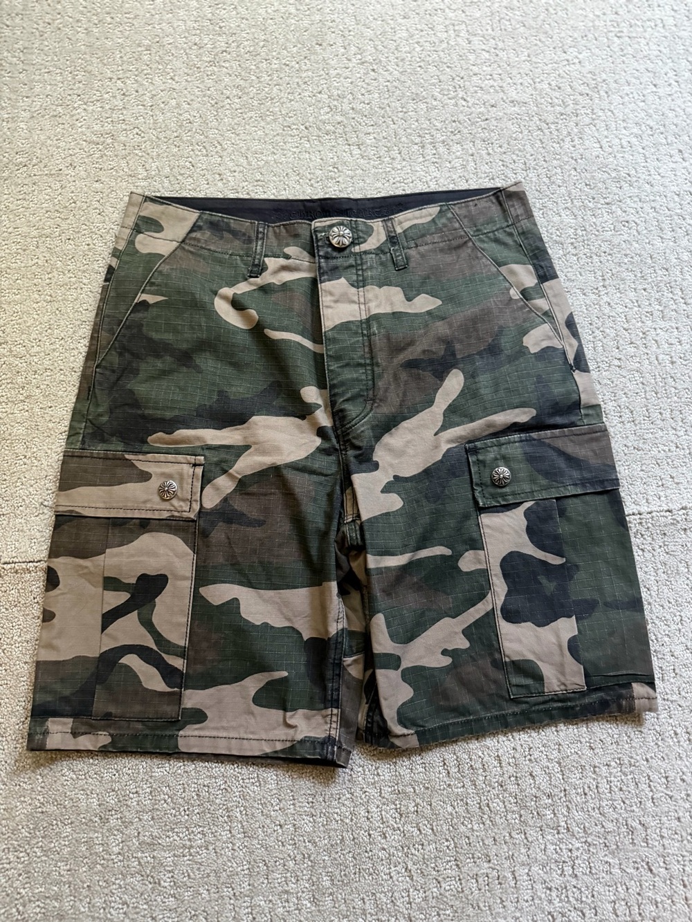 Chrome hearts camo cargo shorts